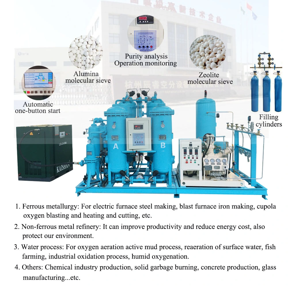 Chenrui Industrial Psa Oxygen Generator Purity 93%-95% Pressure 150bar-200bar for Cylinders Filling