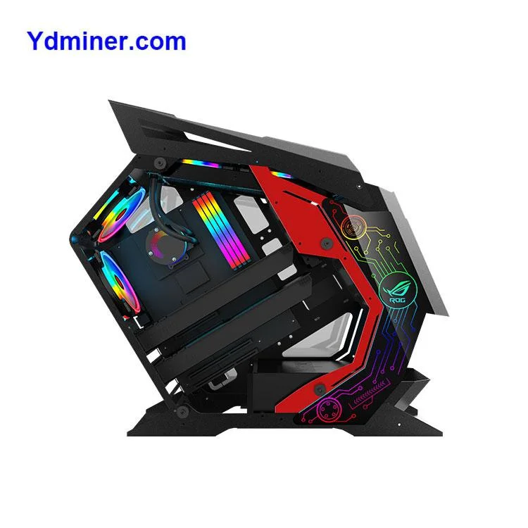 PC with Fan Colourful Tempered Glass Cooled CPU Cabinet Computer Case