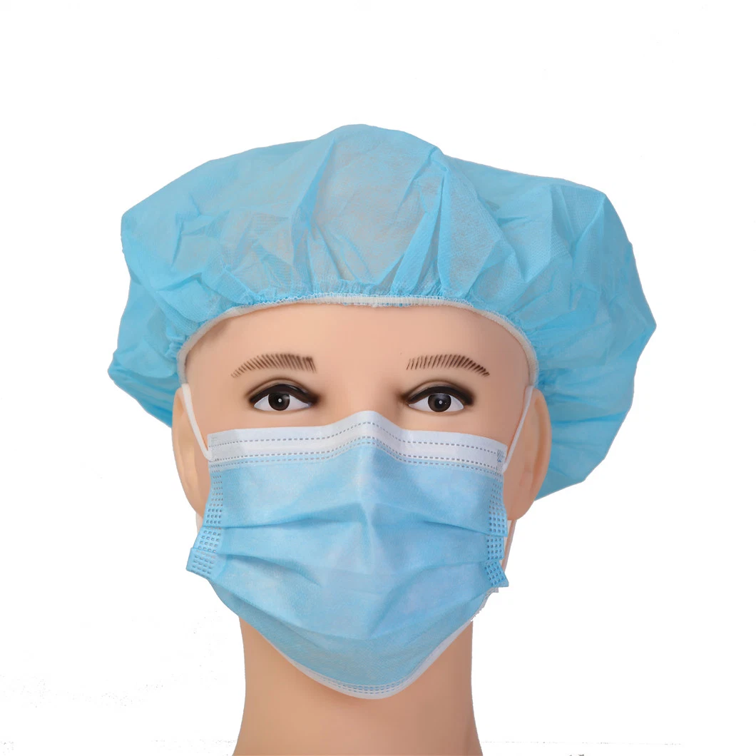 Hot Sale Doctors Disposable Nonwoven Surgical Head Cover/Bouffant Cap