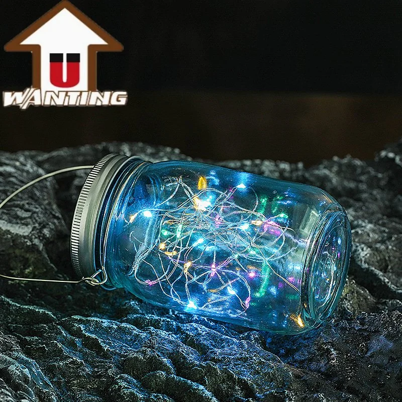 LED Mason Jar Light Outdoor Camping Ambient Lighting Waterproof Garden Home Lamp