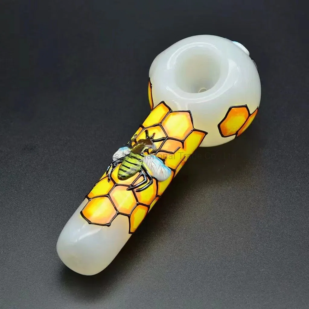 Bee Honeycomb Glass Hand Pipe Bowl Tobacco Smoking Spoon Pipes Oil Burner Dry Herb Bubbler