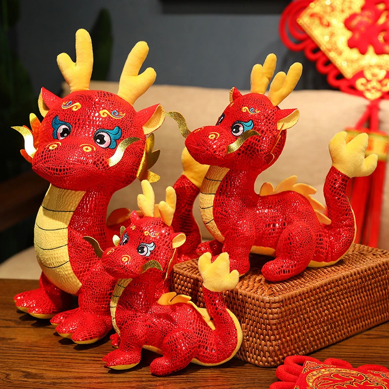 2024 Nouvel An chinois Poupée Dragon en peluche jouet cadeau d'activités