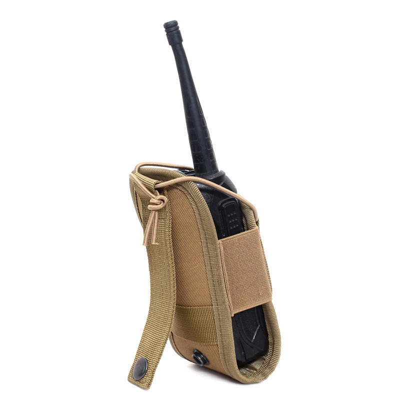 Ea298 شعار مخصص مخصص حامل مقاومة للماء Pouches Molle Nylon Tactical حقيبة حزام جراب جراي محمول صغير حقيبة أدوات جراب راديو خارجي