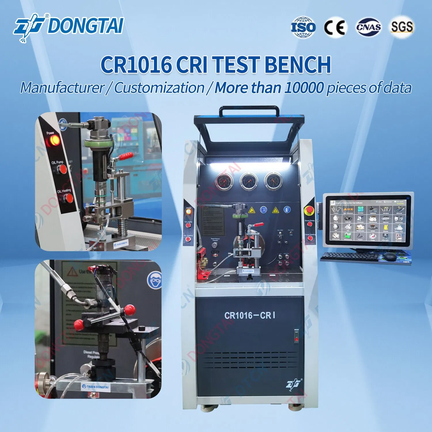 Cr1016 Fully Function Diesel Common Rail Injector and Pump Test Bench