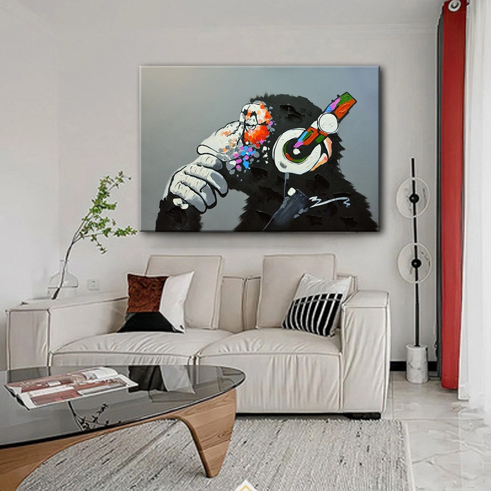 Most Popular Oil Painting Handmade Animal Chimpanzee Design DIY Wall Art Cool Modern Wall Printing Colorful Decor