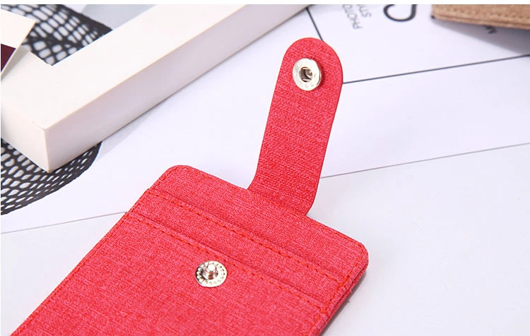 in Stock Ready to Ship Retractable Reel PU Leather ID Card Working Card Badge Holders with Strap