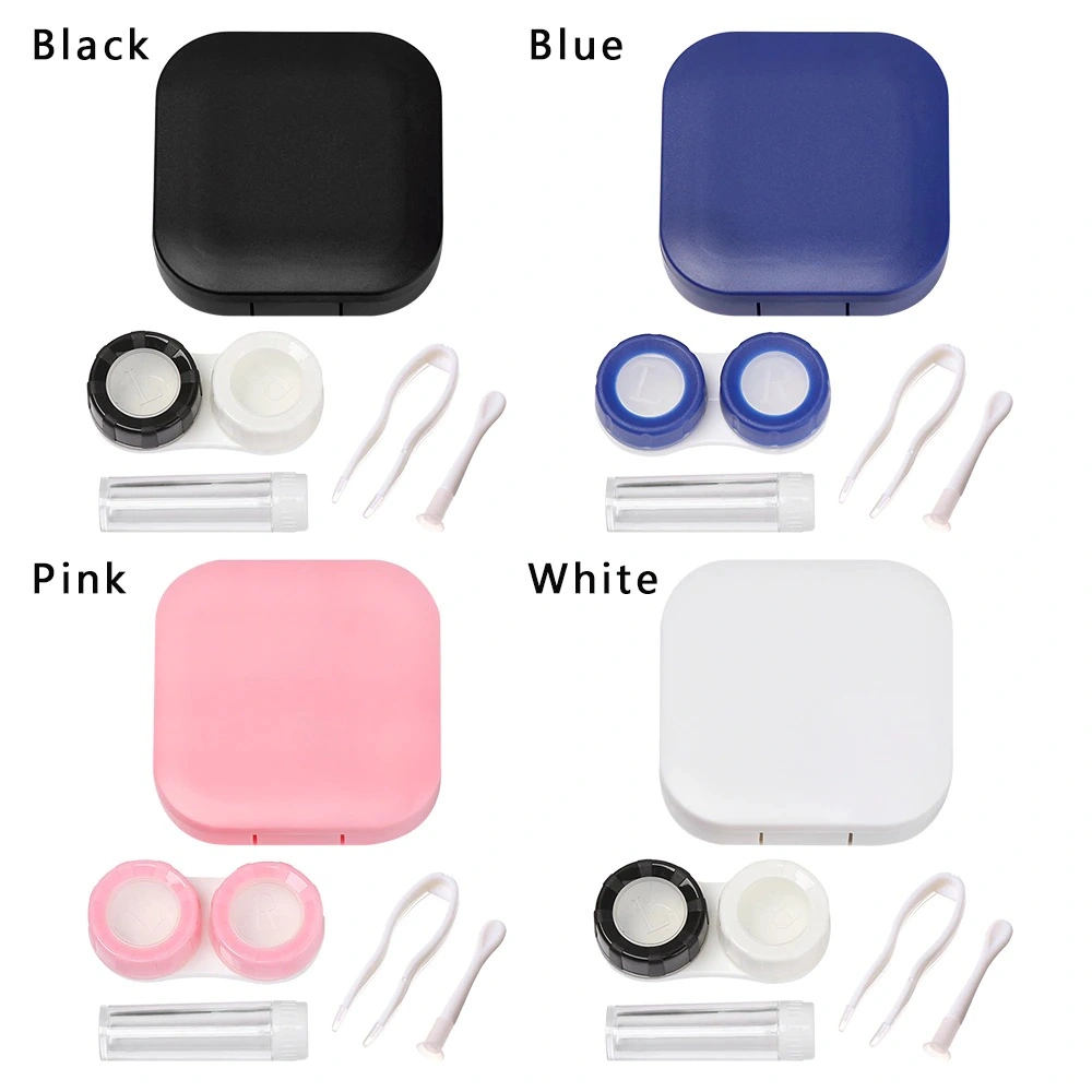 1PC Contact Lens Case Square Travel Portable Solid Color Lens Cover Container Holder Storage Soaking Box Fashion Accessories Contact Lens Case