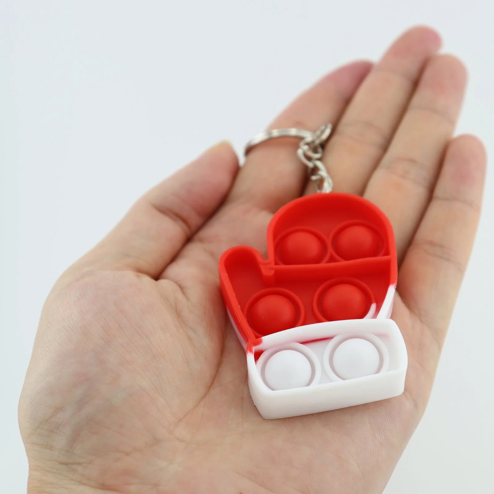 Vending Capsule Silicone Mini Christmas Push Pop Xmas Keyring Fidget Bubble Toys for Kids