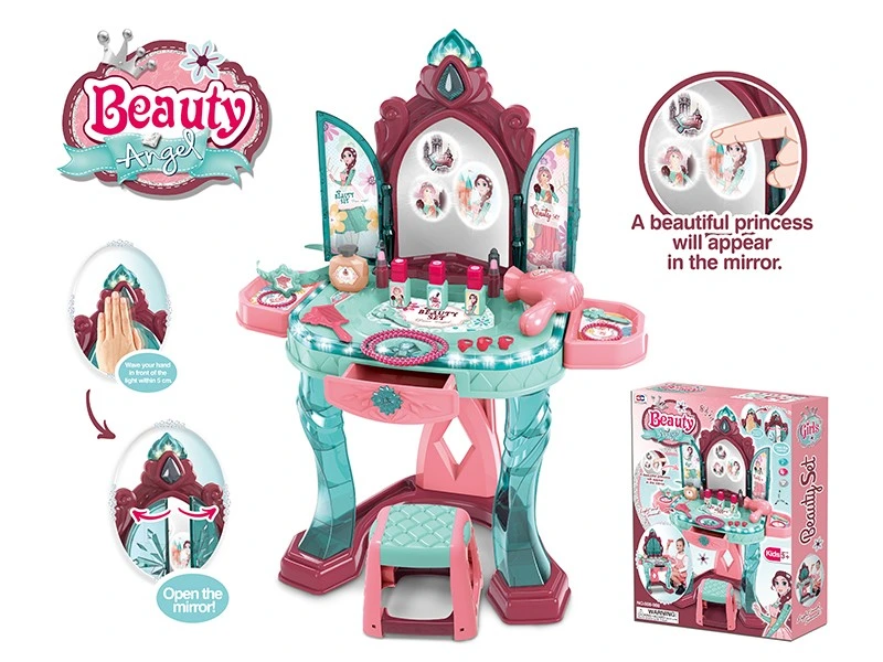 Children Dresser Toys Beauty Toy Make up Table Music Light Kids Toy Make up Set