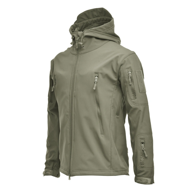 Sharkskin Camouflage Hooded Fleece Jacket Waterproof Wind Mountaineering Warm Jack Soft Shell Jacket