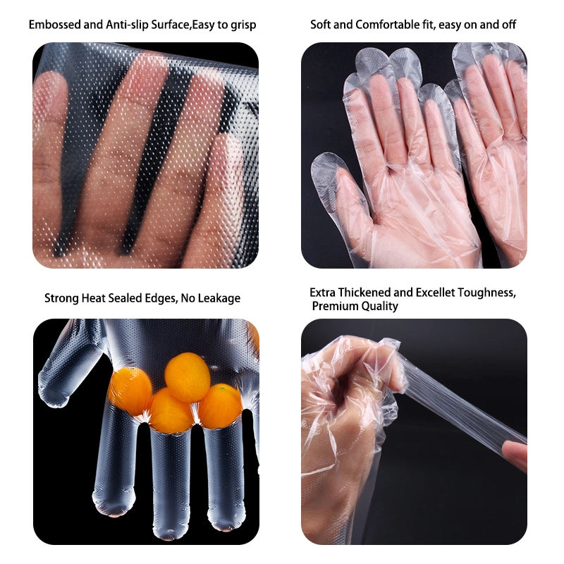 Plastic PE Gloves Disposable Individual Folded Gloves for Catering Food Contact with FDA