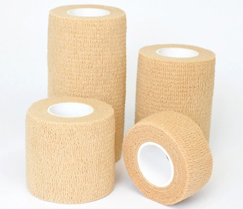 Medical Supply Non Woven Cotton PBT Gauze Easy Tear Self Adhesive Vet Wrap Adhesive Elastic Cohesive Bandage with ISO13485