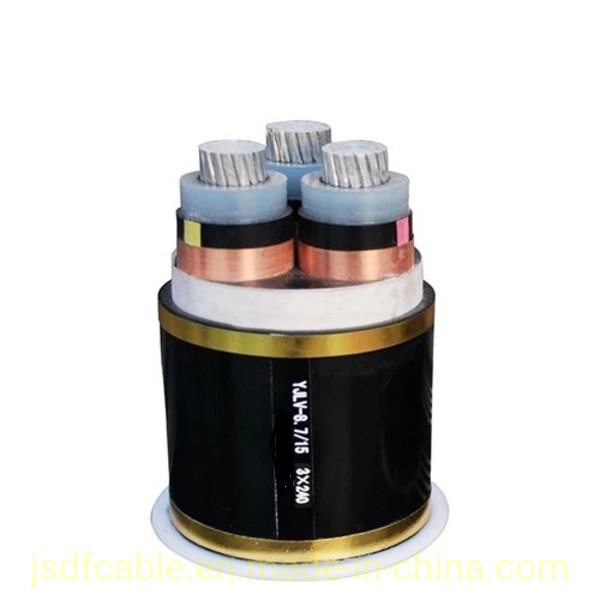 Three Core 185sqmm Aluminum Conductor Medium Voltage Steel Wire Armoured XLPE Insulated PVC Sheathed Power Cable