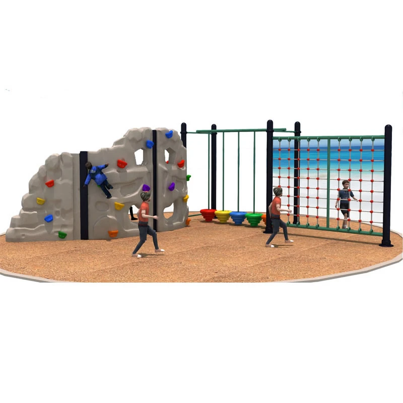 Durable Upright Plastic Rock Climbing Wall Panels Holds Jungle Gym Play Set for Kids