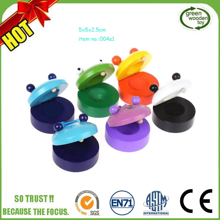 Top Kids Cartoon Colorful Animal Wooden Castanets, High quality/High cost performance  Musical Spanish Castanets