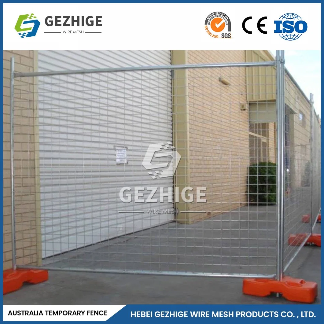 Gezhige Galvanized Australia temporal Fence 2400 mm X 2100 mm Tamaño del panel alambre temporal malla cercado China Fabricantes Construcción Sitio Cerca