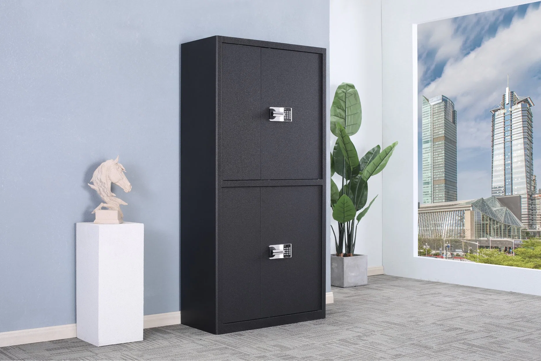 High quality/High cost performance  Black Color Metal Storage Office Used Double Door Electronic File Cabinet