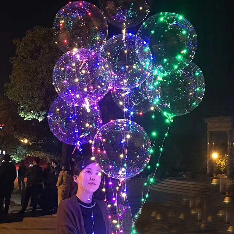 2023 New Design Party Decoration Transparent LED Flashing Balloons Party Supply