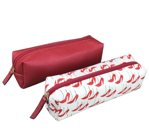 Leather Pencil Bag Wholesale Women Travel Long Cosmetic Pouch Bag