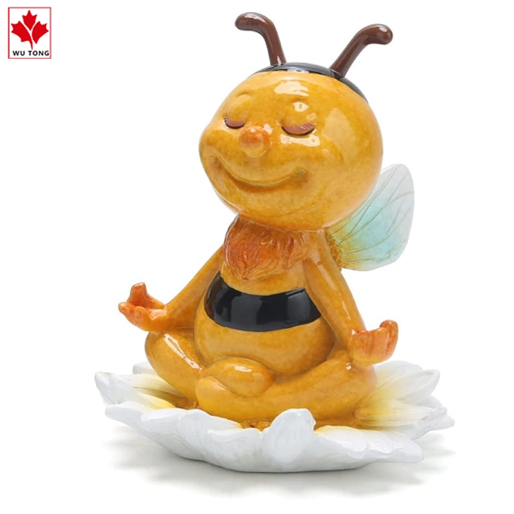 Artesanía divertido resina miel Bee Yoga Estatua Casa decoración Regalos