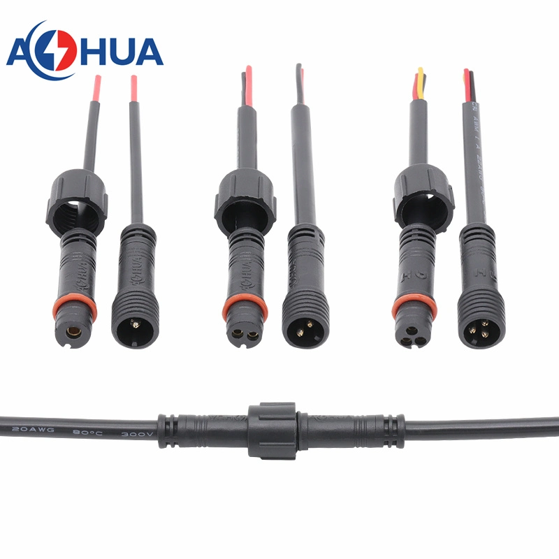 Aohua Waterproof Wire Connector M10 Mini Od 10mm Male Female Connector with 1pin 2pin 3pin 4pin for Indoor Plant Grow Light