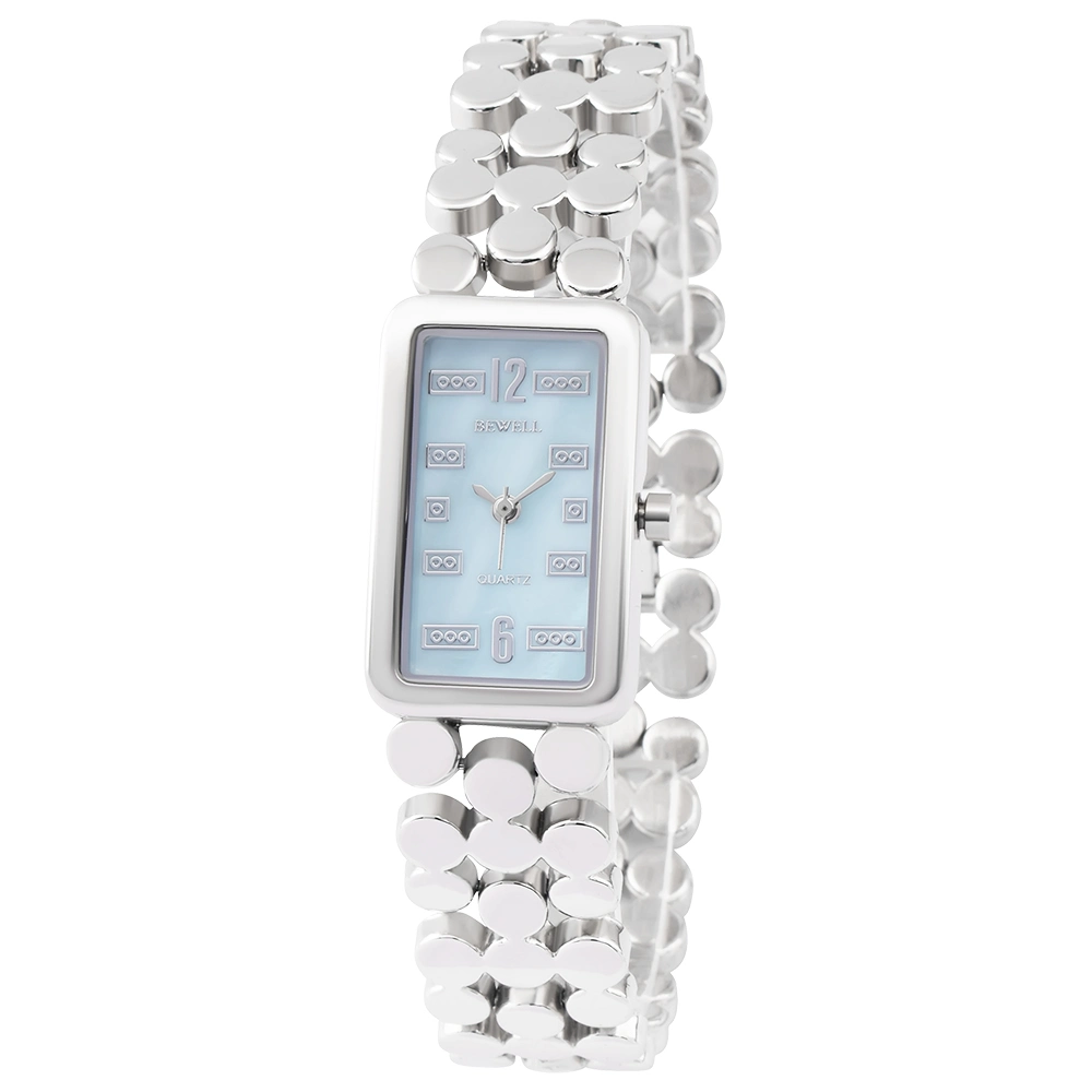 fashion Women Gifts Zinc Alloy Case and Mother of Pearl Dial Metal Quartz Lady Watch with Bracelet