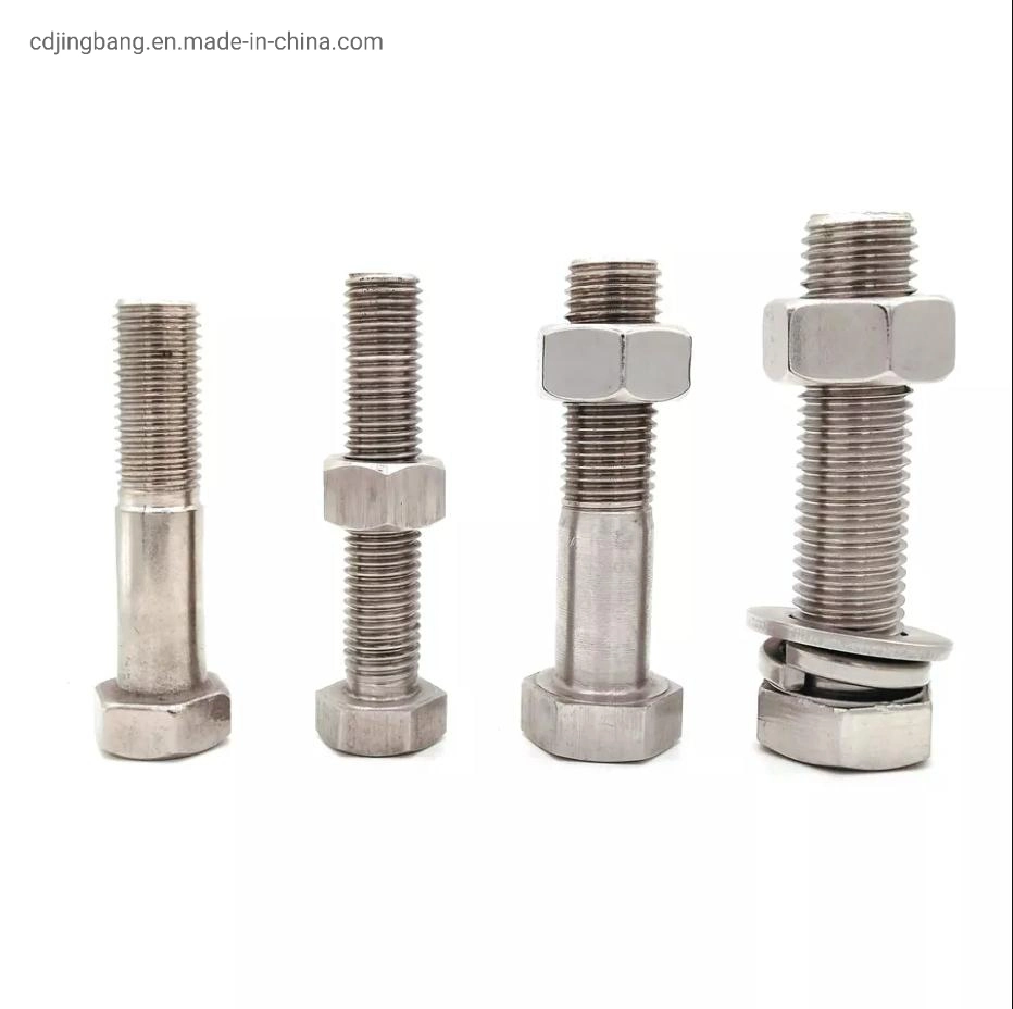 Stock DIN 933 931 OEM Ss201 SS304 SS316 Hex Stainless Steel Fasteners Bolts Nuts