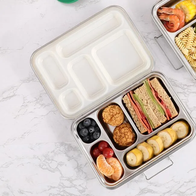 Caixa de almoço para escritório da escola infantil Aohea Food Storage Container Caixa de almoço de 5 compartimentos Bento lunch Box Dropshipping lunch Box Caixa de almoço estilo Fo