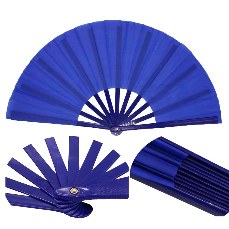 Factory Supply Custom Large Kongfu Hand Fans Party Printed Folding Fan with Stain Fabric