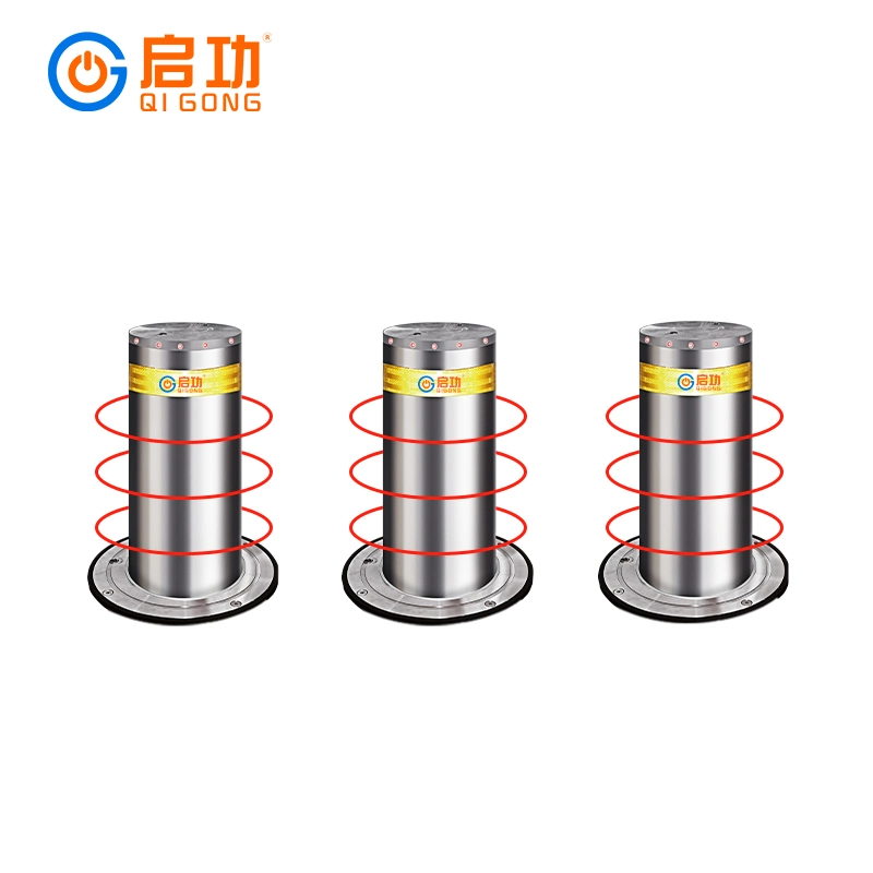 Road Safety Barrier 304 316 Stainless Steel Remote Control Zasp Hydraulic Automatic Lifting Bollard