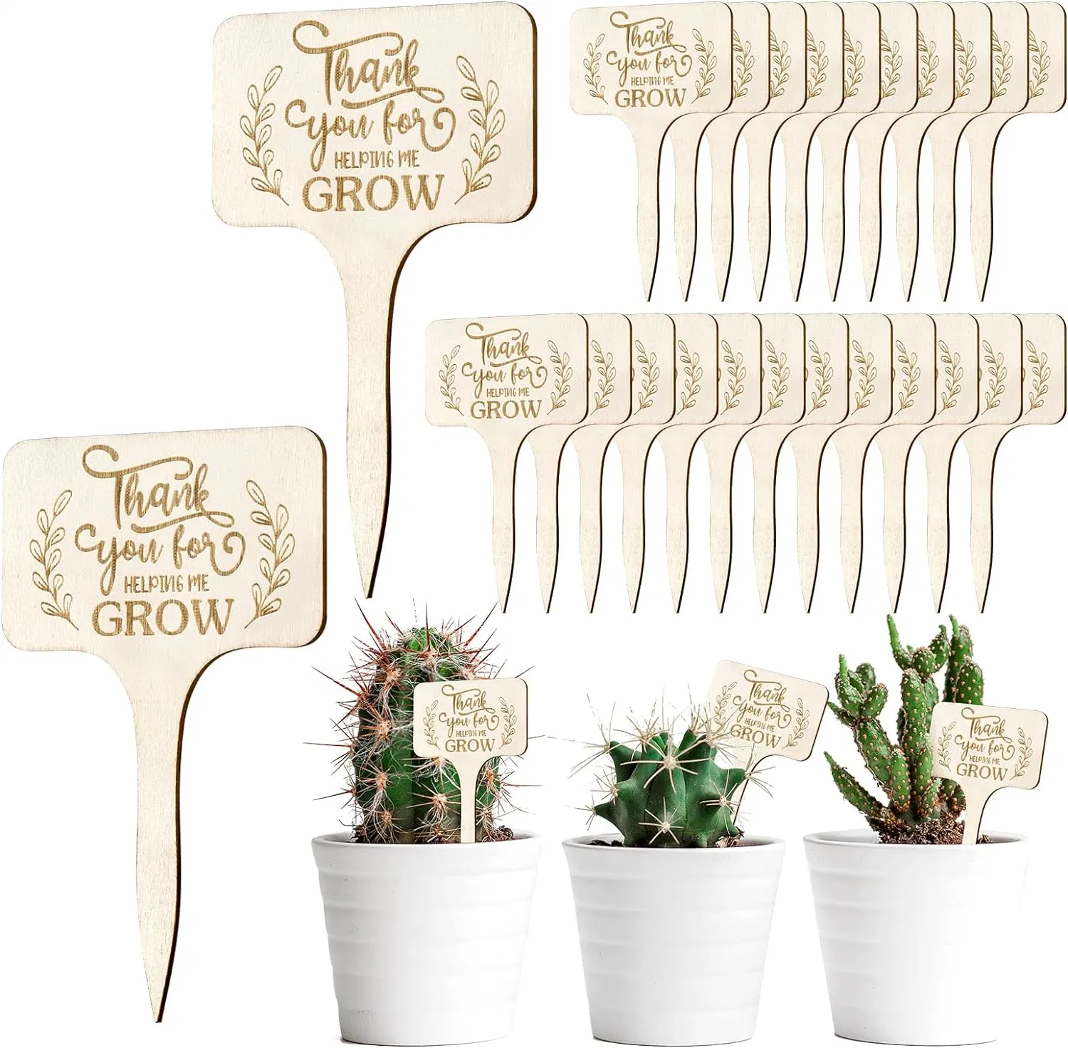 Wooden Plant Stakes 30PCS Marker Tags Decorative Garden Supplies for Teacher Appreciation Gift Thanksgiving Baby Shower