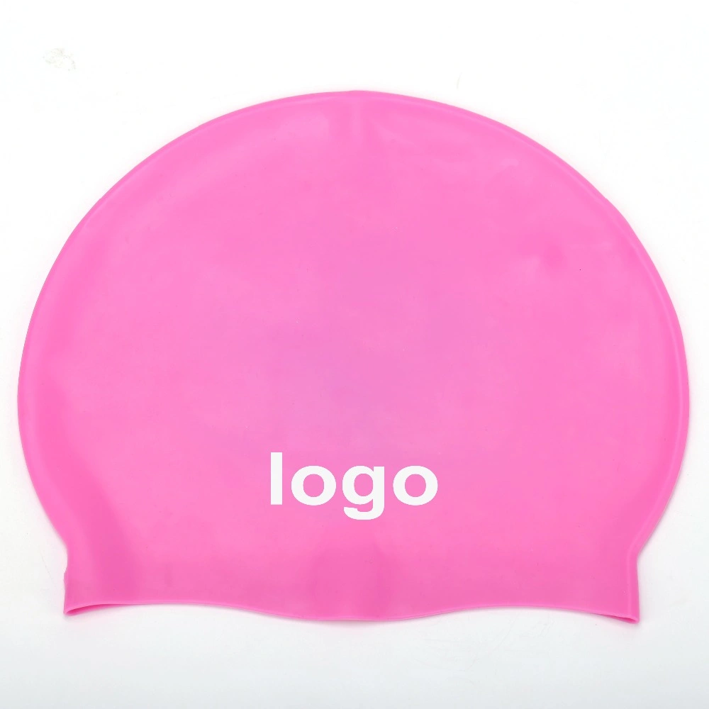 Customized Printed Logo Brand Suitable Seamless Silicone Swimming Caps