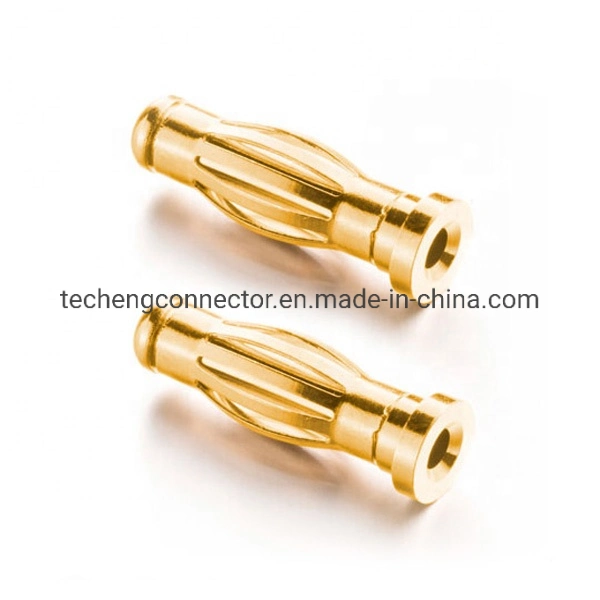 OEM/ODM Latón chapado en oro de 4mm Banana Macho Conector Rosca M3 de montaje PCB de bloqueo de tornillo hex.