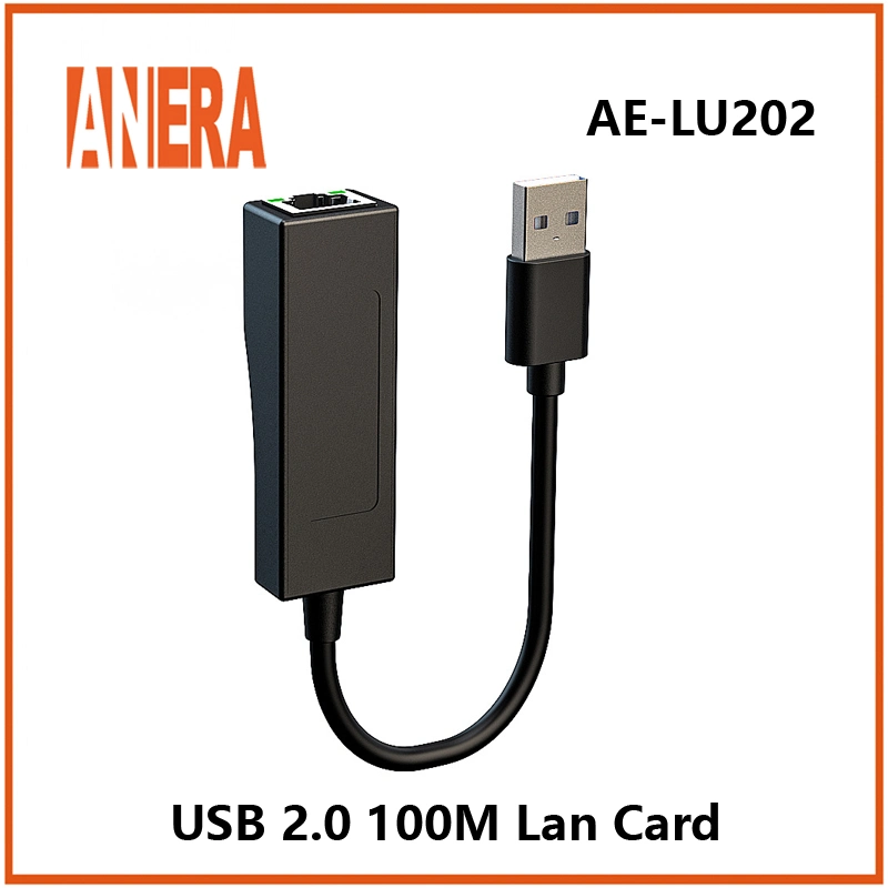 Anera USB 2.0 de alta velocidad con Ethernet RJ45 Adaptador de tarjeta de red LAN Card