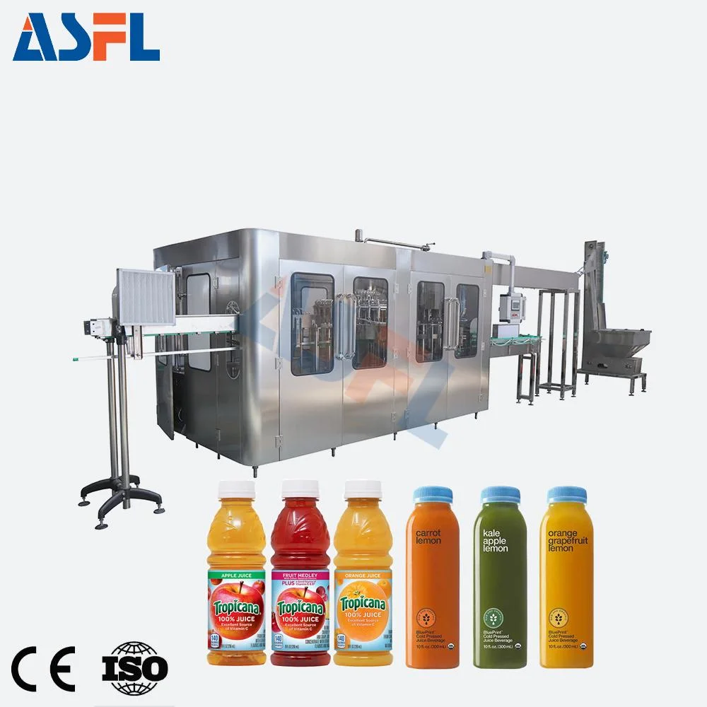 Jus remplissage Ace chaud/ thé/café/eau Bouteille de boisson liquide machine de conditionnement d'étanchéité de la mise en conserve de remplissage PET Jus de fruit embouteillée Machine de remplissage à chaud