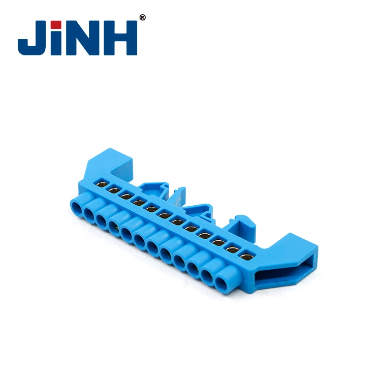 Jinh 12ways Brass Terminal Block Grounding Bar with Plastic Bracket