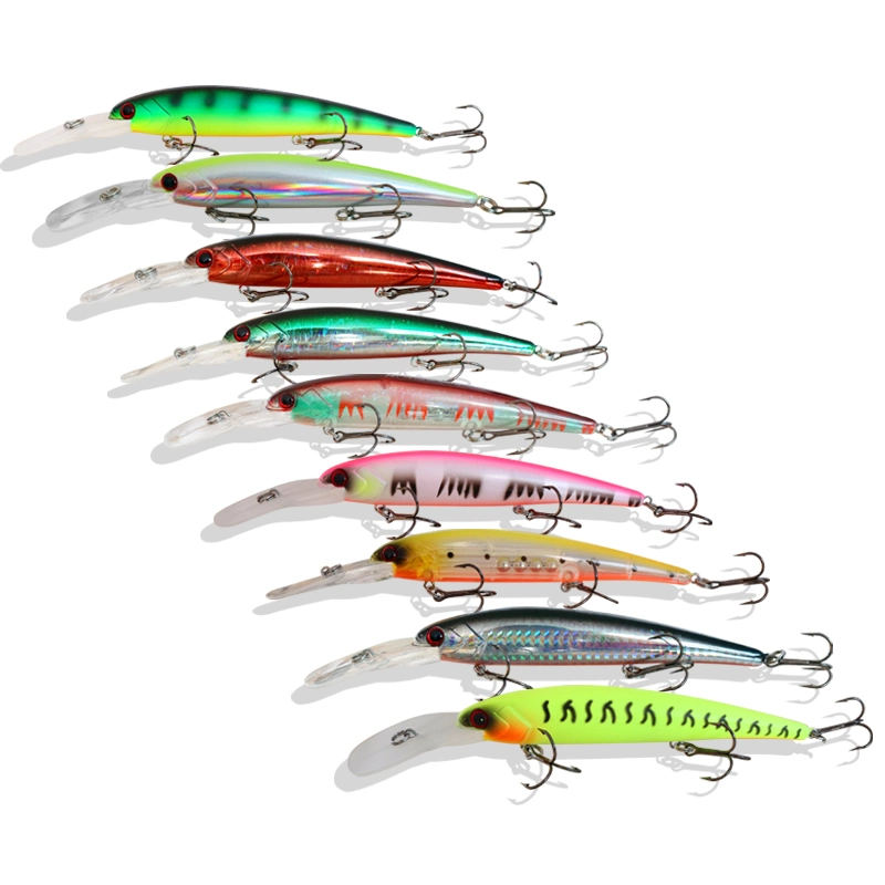 Para la pesca marítima Hunthouse Bass Trucha Pike de plástico ABS Artificial Minnow pesca de peces de cebo señuelo señuelos Minnow