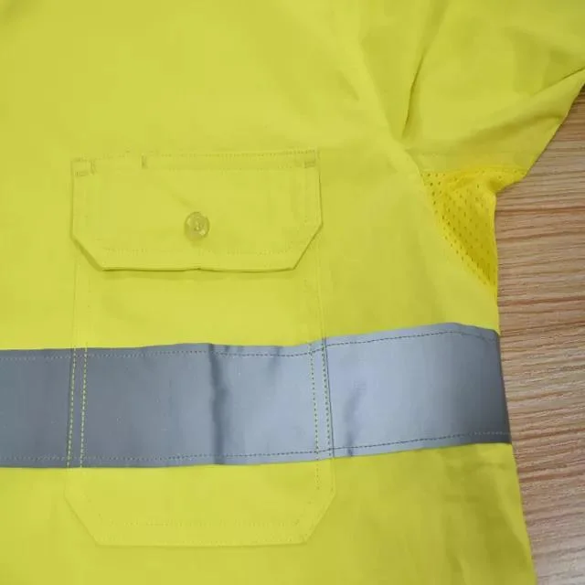 Clothing Flame Retardant Safety Polo T Shirt Men Reflective Long Sleeve Work Clothes