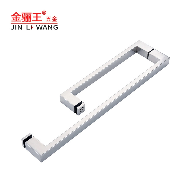 European Antique SUS304 Stainless Steel Sliding Door Hardware Double Sides L Shaped Glass Door Pull Handle for Shower Room Bathroom Office Hotel Door