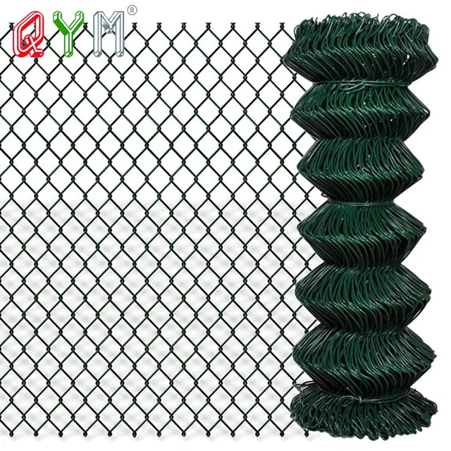 Galvanized PVC Coated Diamond Wire Mesh Chain Link Fence Post