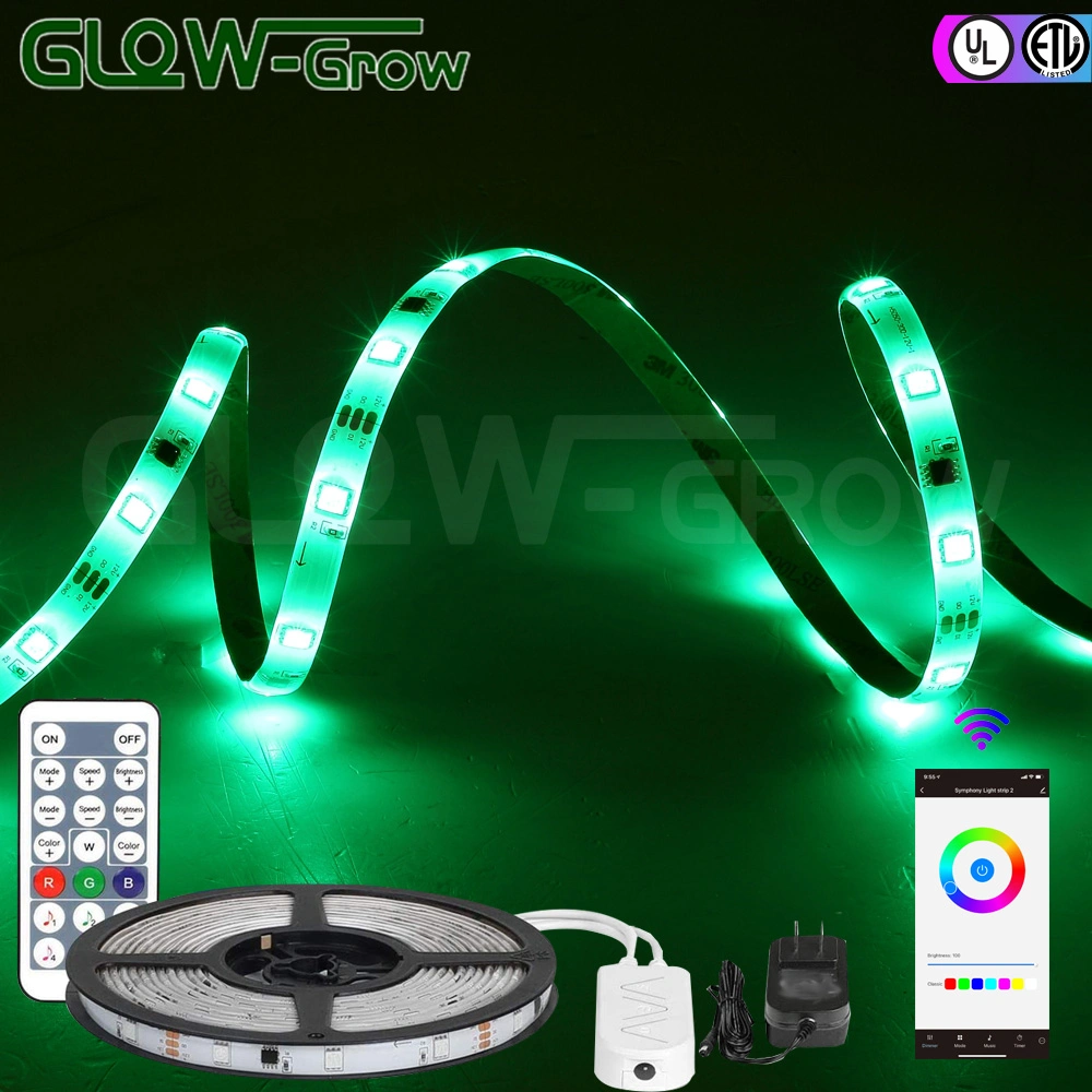 Indoor Outdoor Adhesive LED RGB Strip Light with Alexa and Google Home Compatible.