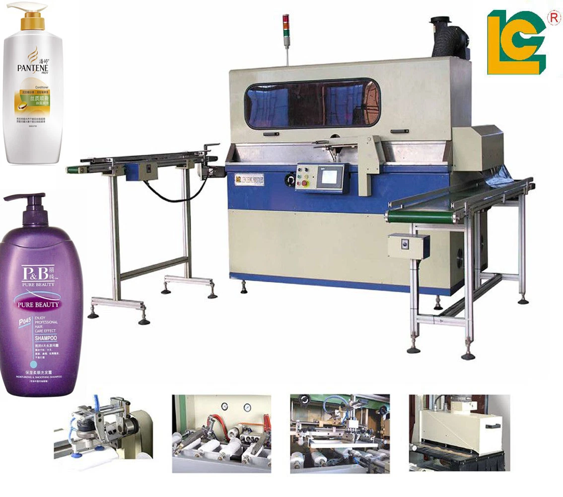 LC Brand Automatic UV Water Bottle Screen Printer Cylindrical Screen Printing Machine for Jars Tubes