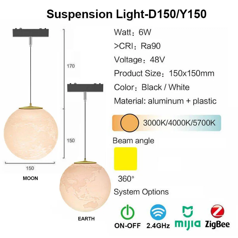 Iluminação personalizada a poupança de energia Smart Dimmer Lustre LED baixar as pista magnética Light