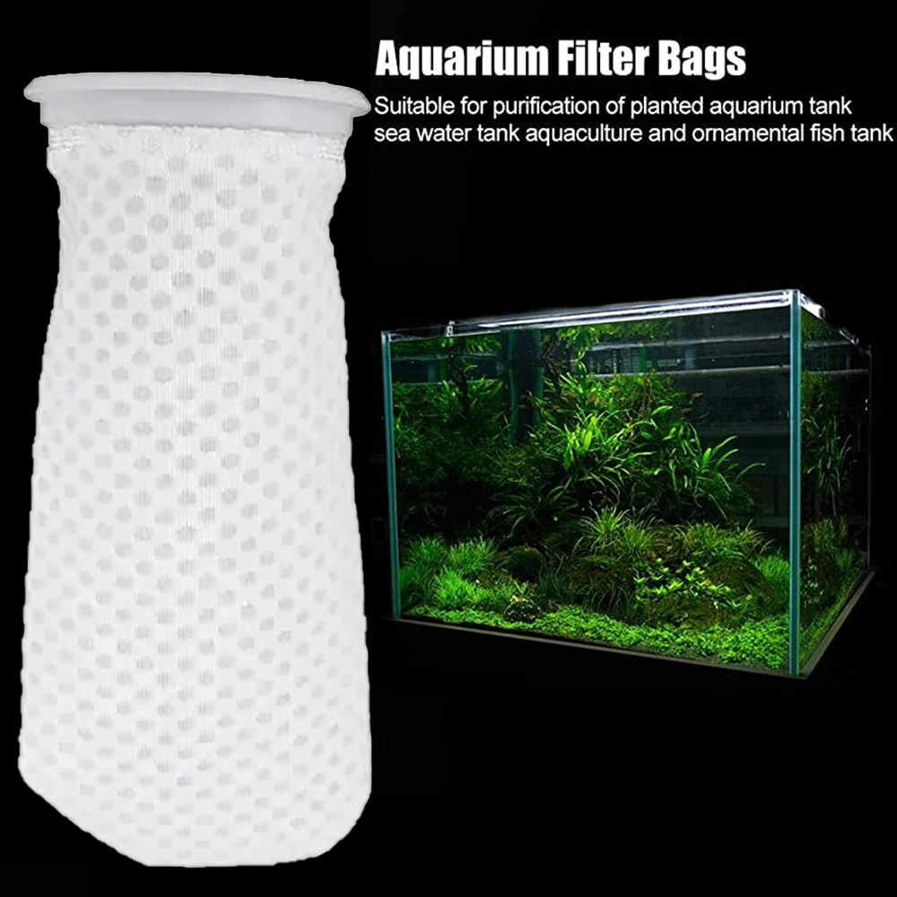 3D Honeycomb Aquarium Filter Bag Practical Fish Tank Filter Media Bag (White)