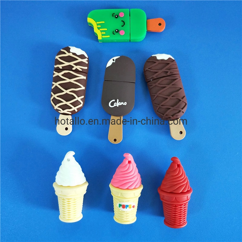شكل مخصص الصيف هدية تصدير الآيس كريم محرك فلاش USB مقلاة الآيس كريم بالشوكولاته المثلجة
