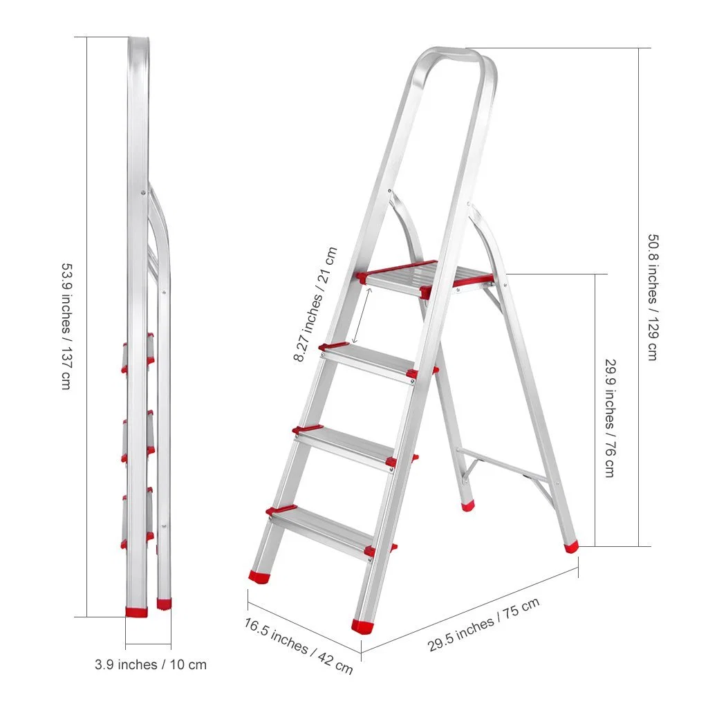 Industrial Ladders, Folding and Moveable Type and Folding Ladders Feature Aluminium Step Ladder