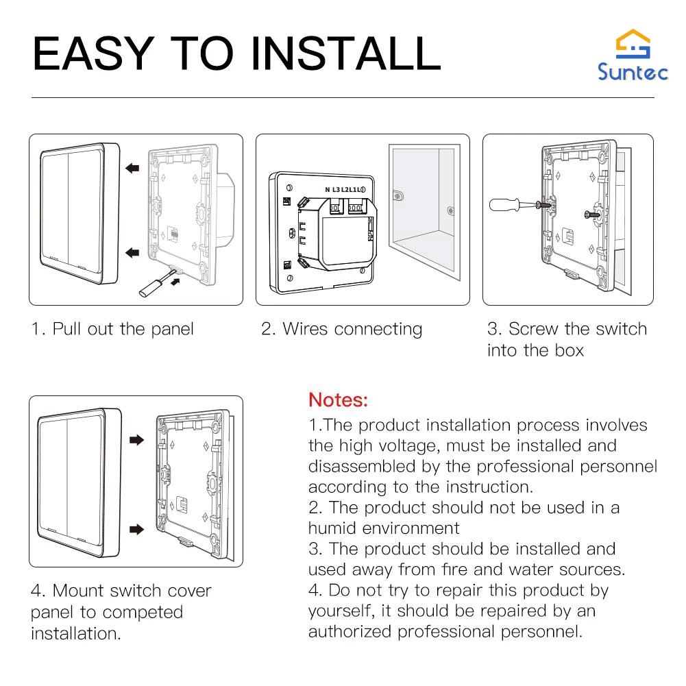 Top-Qualität 3gang Smart WiFi Elektrische Touch-Schalter Wandleuchte WiFi-Switch