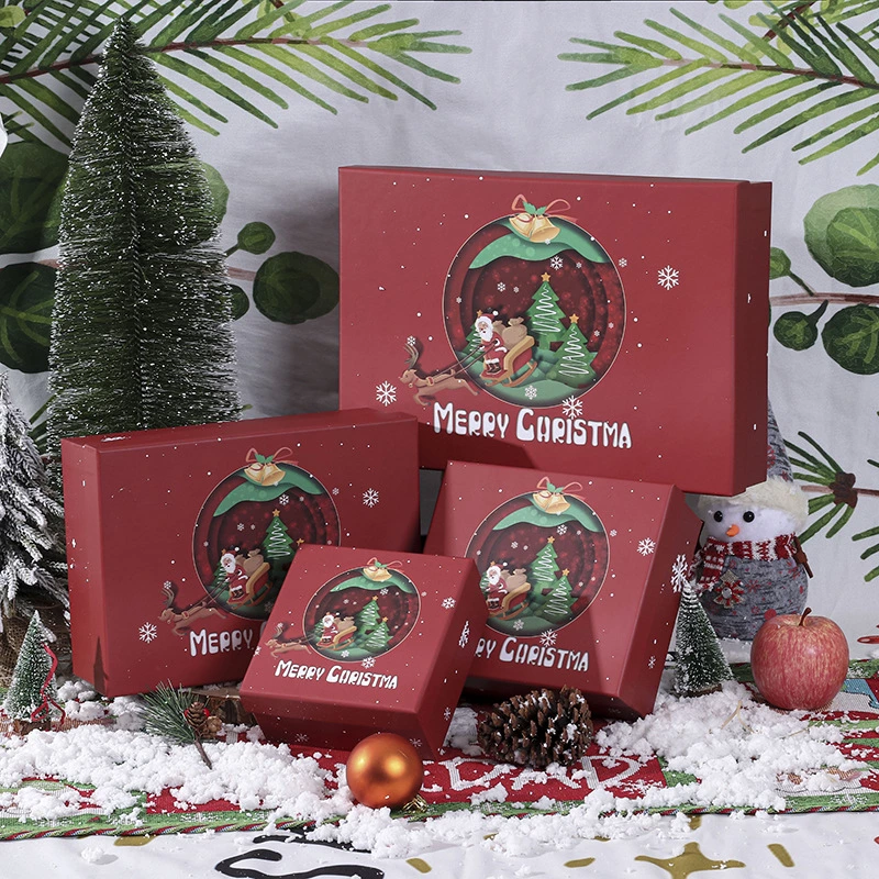 Rote Geschenkbox Weihnachtsabend Süßigkeiten Apple-Box Weihnachtsgeschenk Feld