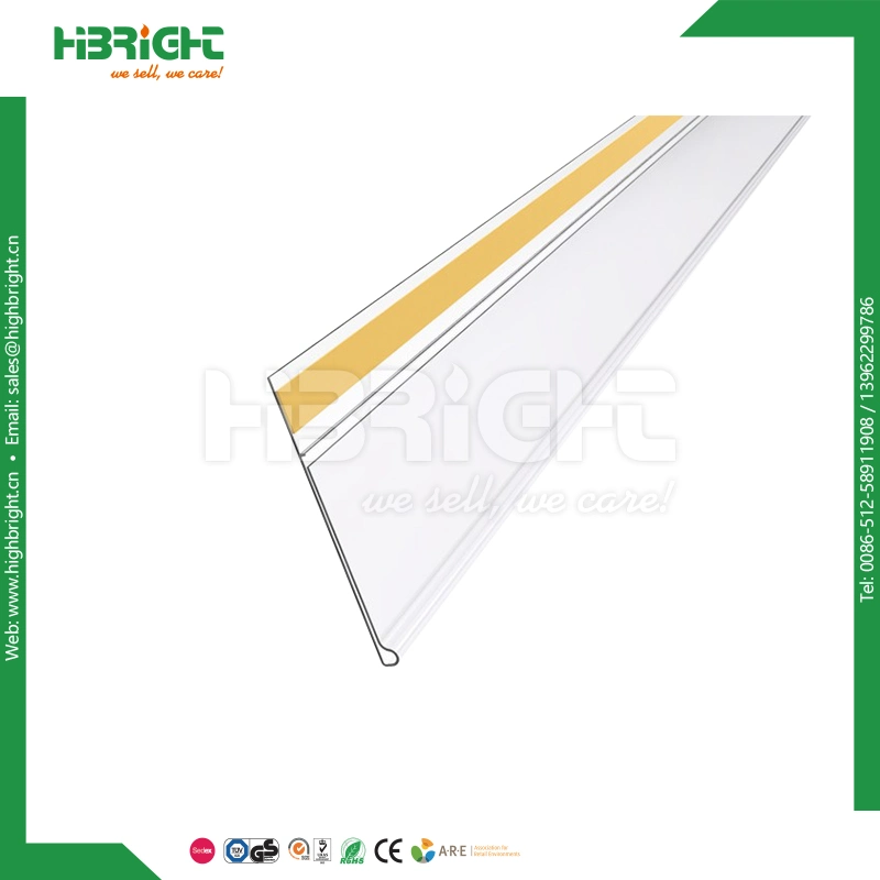 PVC Plastic Supermarket Display Data Strips Price Tag Holder Price-Holder with Adhesive Tape