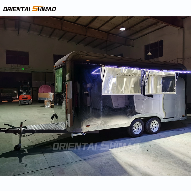 2021 Nuevo diseño de acero inoxidable de remolque comida Mobile Van